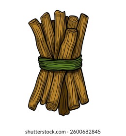 Bundle of Firewood: Rustic Vector Illustration of Stacked Wooden Logs
