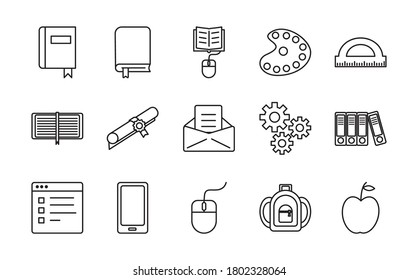 bundle of fiveten back to school supplies vector illustration design