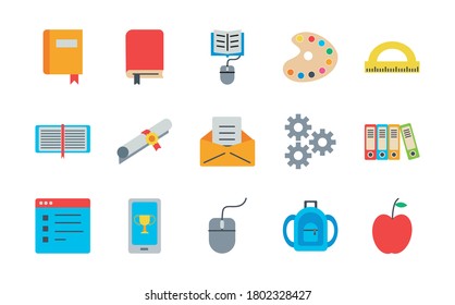bundle of fiveten back to school supplies vector illustration design