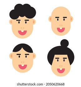 bundle of flat icon faces
hair model can changes as long as you want