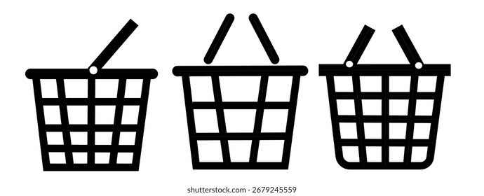 Paquete de iconos de Carrito de compras planos y mínimos, adecuados para el diseño de mercados, aplicaciones móviles y proyectos de comercio electrónico.