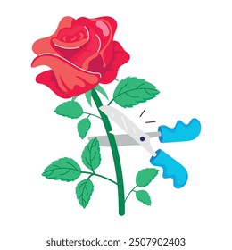 Paket von flachen Stil blühende Blumen Aufkleber 

