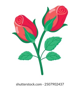 Bundle of Flat Style Blooming Flowers Stickers 

