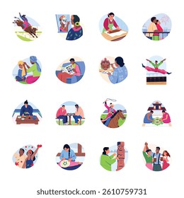 Bundle of Flat Style Festival Art Illustrations 

