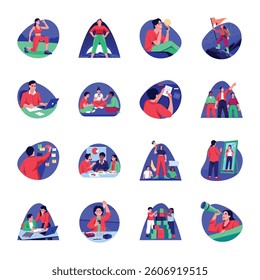 Bundle of Flat Style Leadership Illustrations


