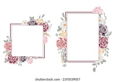 bundle of flower frame rose watercolor