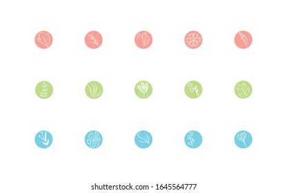 bundle of flowers block and line style vector illustration design