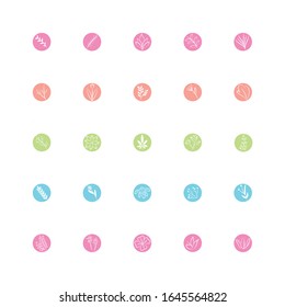 bundle of flowers block and line style vector illustration design