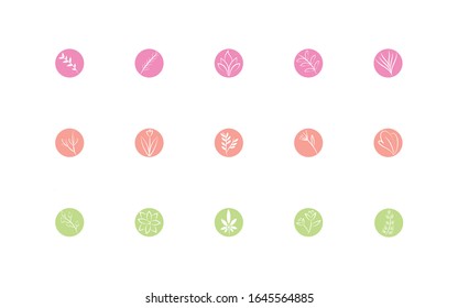 conjunto de bloques de flores y diseño de ilustración vectorial de línea