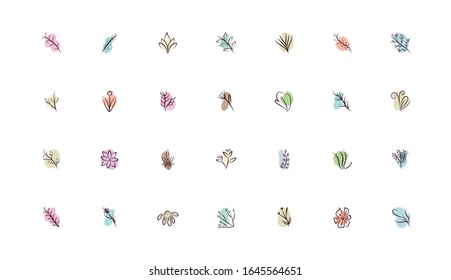 bundle of flowers hand draw style vector illustration design