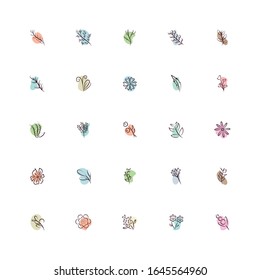 bundle of flowers hand draw style vector illustration design