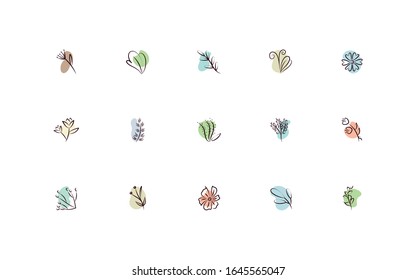 bundle of flowers hand draw style vector illustration design