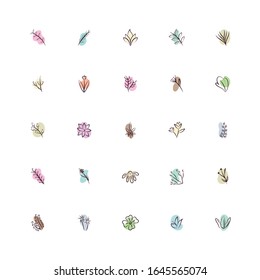 bundle of flowers hand draw style vector illustration design