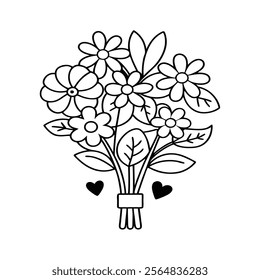 bundle flowers stayle vector illustration 