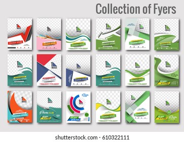 Bundle of Flyer  Poster Design in A4 Size Template. vector Illustration