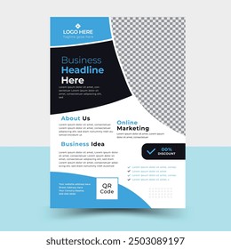 a bundle flyer template, modern template, in blue color, and modern design, perfect for creative professional business