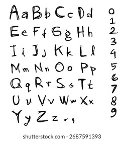 Un Paquete de letras de la mano de la fuente. eps