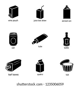 Bundle food icons set. Simple set of 9 bundle food vector icons for web isolated on white background