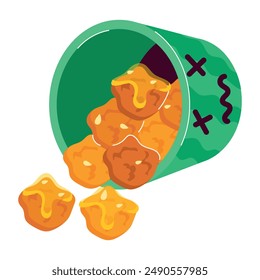 Bundle of Food Items Flat Stickers 

