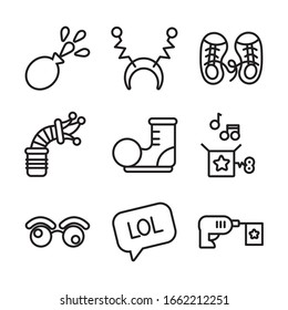 bundle of fools day set icons vector illustration design