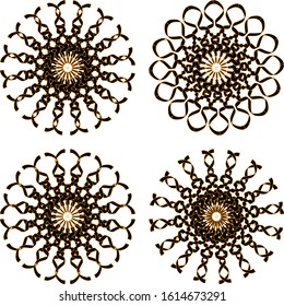 A  bundle of  four artistic disc ornamental element to decorate your home, webs, others
