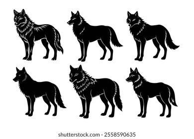 Bundle of fox silhouette illustration