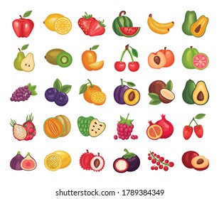 Fruit On White Background Isolated Vector Stock Vector (Royalty Free ...