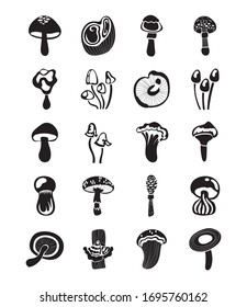 bundle of fungus set icons vector illustration design