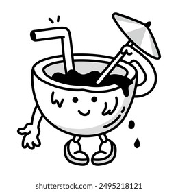 Bundle of Funny Cartoons Doodle Icons 

