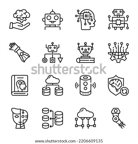 Bundle of Futuristic Outline Icons

