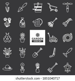 bundle of gardening tools line style icons vector illustration design