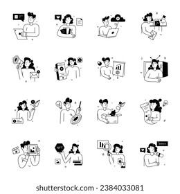 Bundle of Glyph Content Advertisement Illustrations
