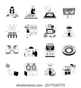 Bundle of Glyph Style Betting Illustrations 

