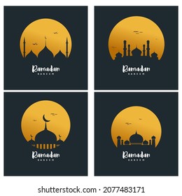 Bundle of Gold mosque ramadan vector
simple and elegant design