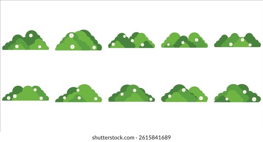 Bundle Green Bushes Design Element