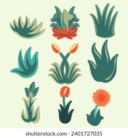 Ilustración de la planicie verde de la hierba de Bundle