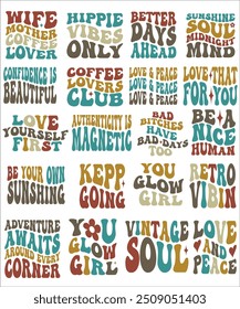 bundle groovy, wavy, hippie, t-shirt, design.