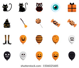 bundle halloween with set icons