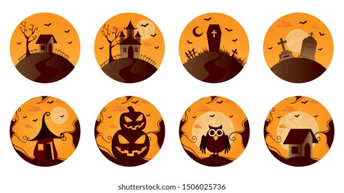 bundle halloween with set icons
