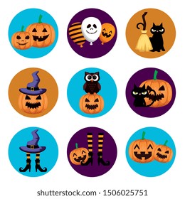 bundle halloween with set icons