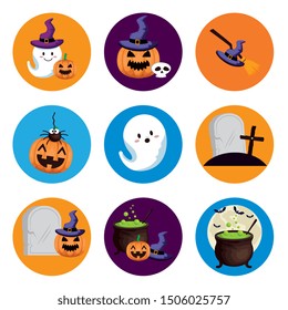 bundle halloween with set icons