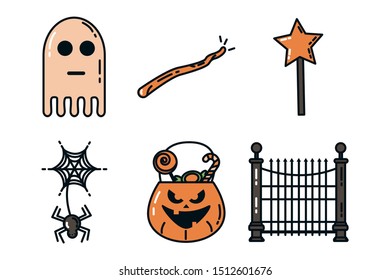 bundle of halloween set icons vector illustration design