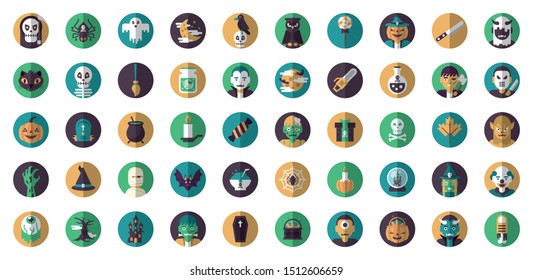 bundle of halloween set icons vector illustration design