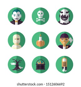 bundle of halloween set icons vector illustration design