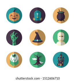 bundle of halloween set icons vector illustration design