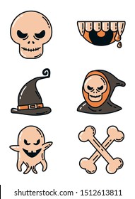 bundle of halloween set icons vector illustration design
