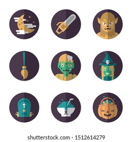 bundle of halloween set icons vector illustration design
