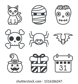 bundle of halloween set icons vector illustration design