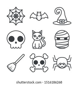 bundle of halloween set icons vector illustration design