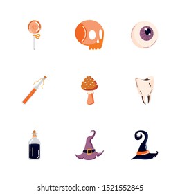 bundle of halloween set icons vector illustration design